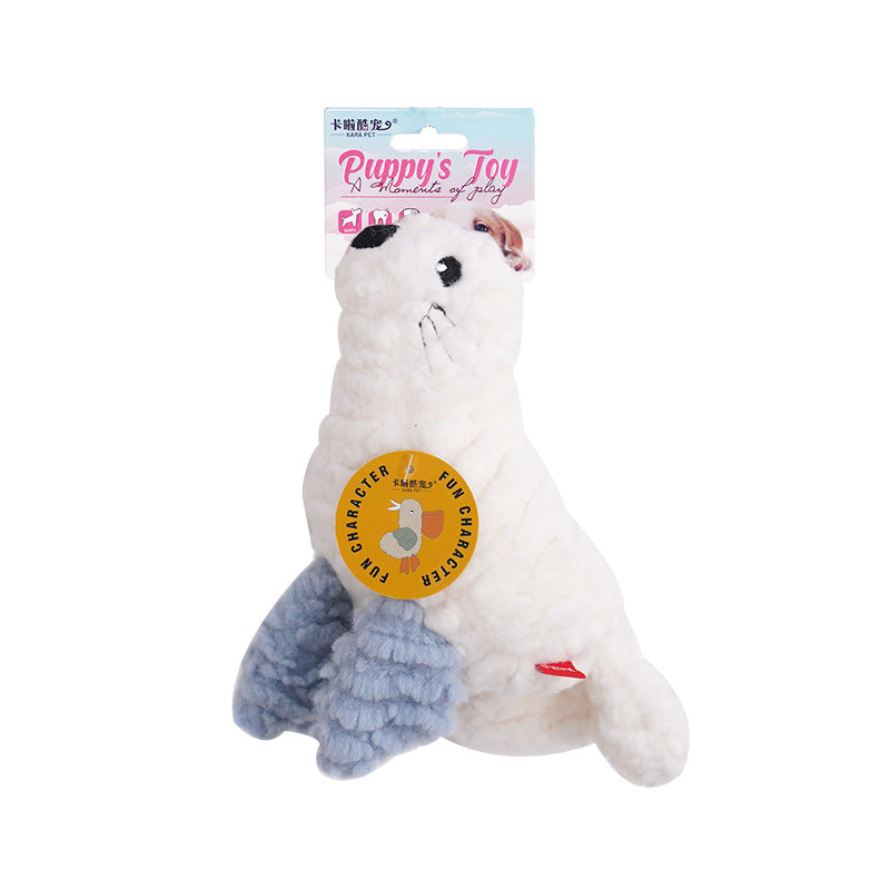 Simulated Marine Animal Chewable Pet Toys - Sea lion - Front View - FurryCircle