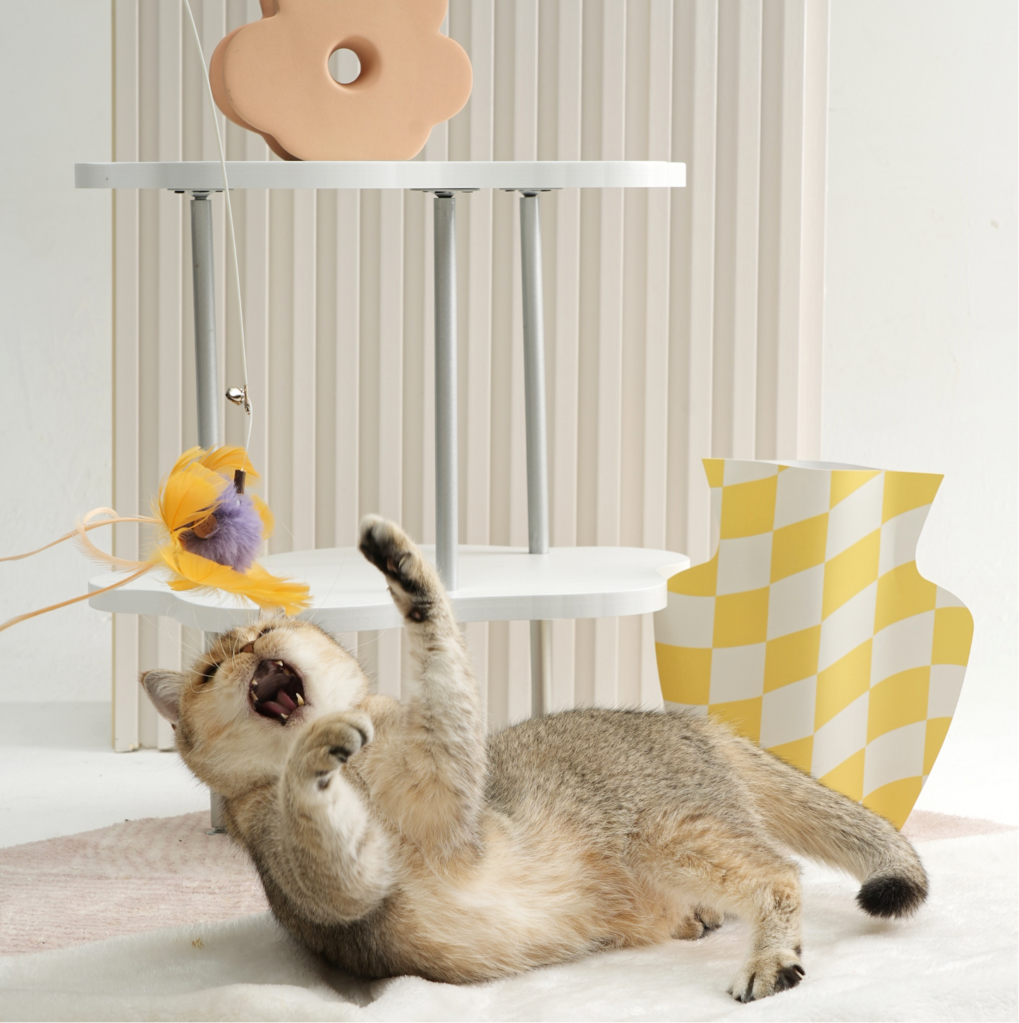 Flower Series Retractable Cat-Teasing Wand - Only Teaser Toy
