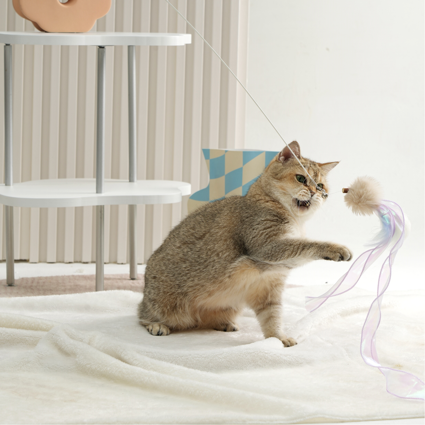 Flower Series Retractable Cat-Teasing Wand - Only Teaser Toy