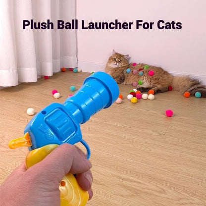 Cat Interactive Plush Ball Launcher Toy Gun