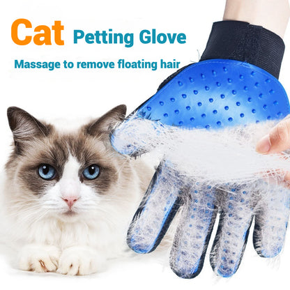 Adjustable Wrist Strap Cat Grooming Rubber Gloves