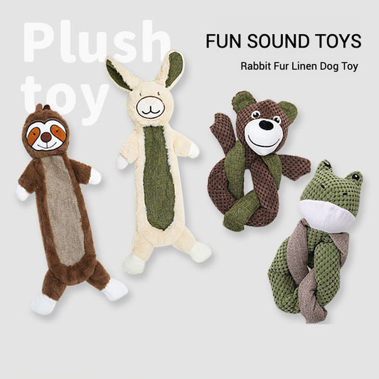 Burlap Dog Toy with Rabbit Fur – Fun & Durable - Collection View - FurryCircle