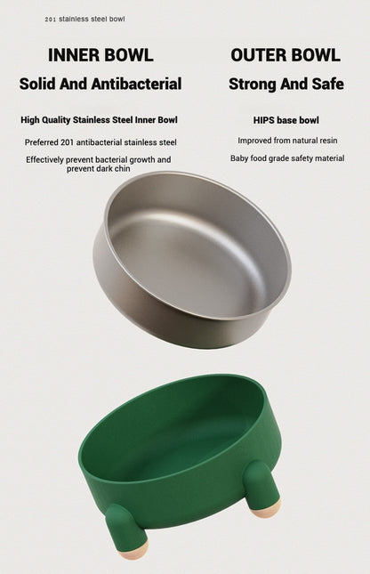 Non Slip Stainless Steel Dog Bowl With Four Legged Anti Spill Design