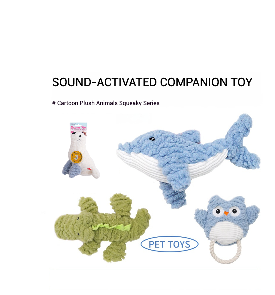 Simulated Marine Animal Chewable Pet Toys - Shark - Front View - FurryCircle   