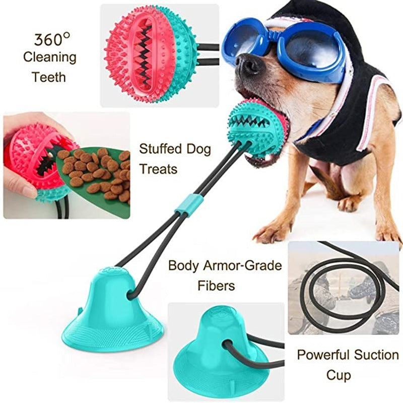Interactive Rubber Chew Toy for Dogs Braided Rope with Hidden Food