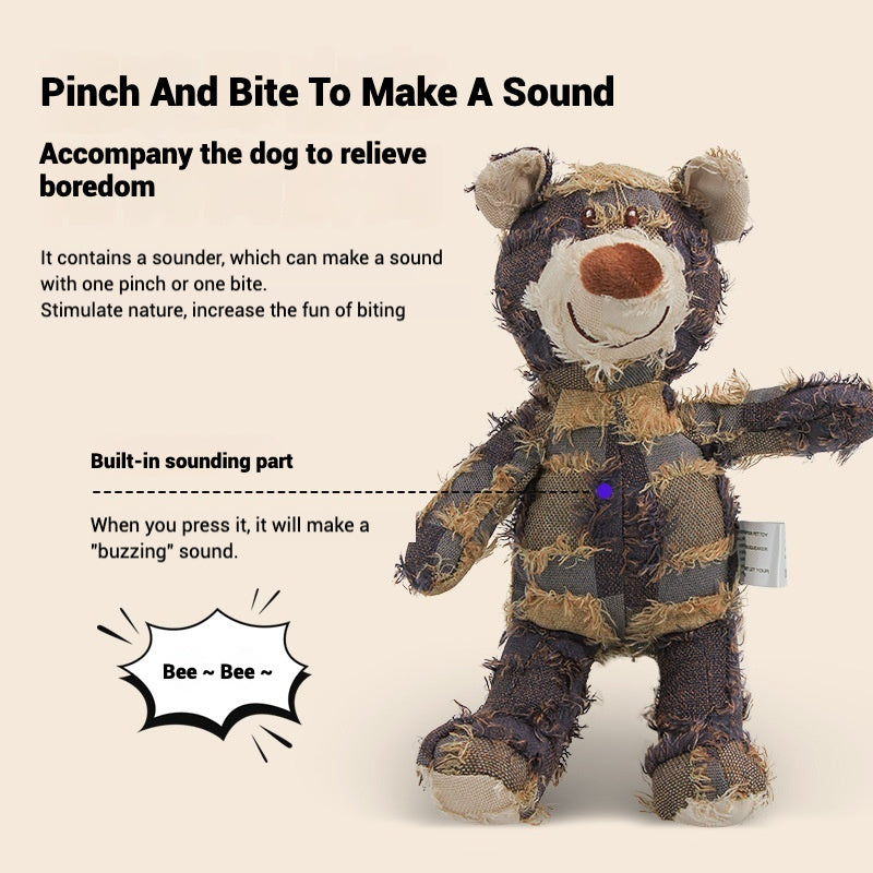 Interactive Dog Squeak Plush Bear Toy