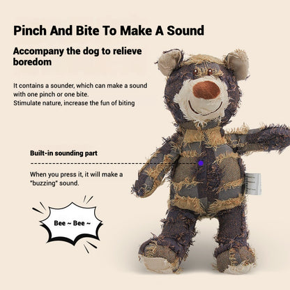 Interactive Dog Squeak Plush Bear Toy