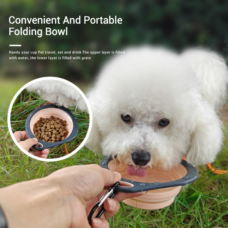 Pet Folding Silicone Bowl Collapsible Dog Outdoor Travel Portable