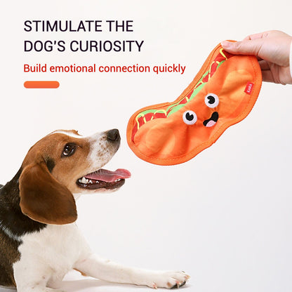 Simulated Hamburger and Hotdog Chewable Pet Toy – Fun, Chewy & Engaging - Hotdog - Usage Scenario - FurryCircle   