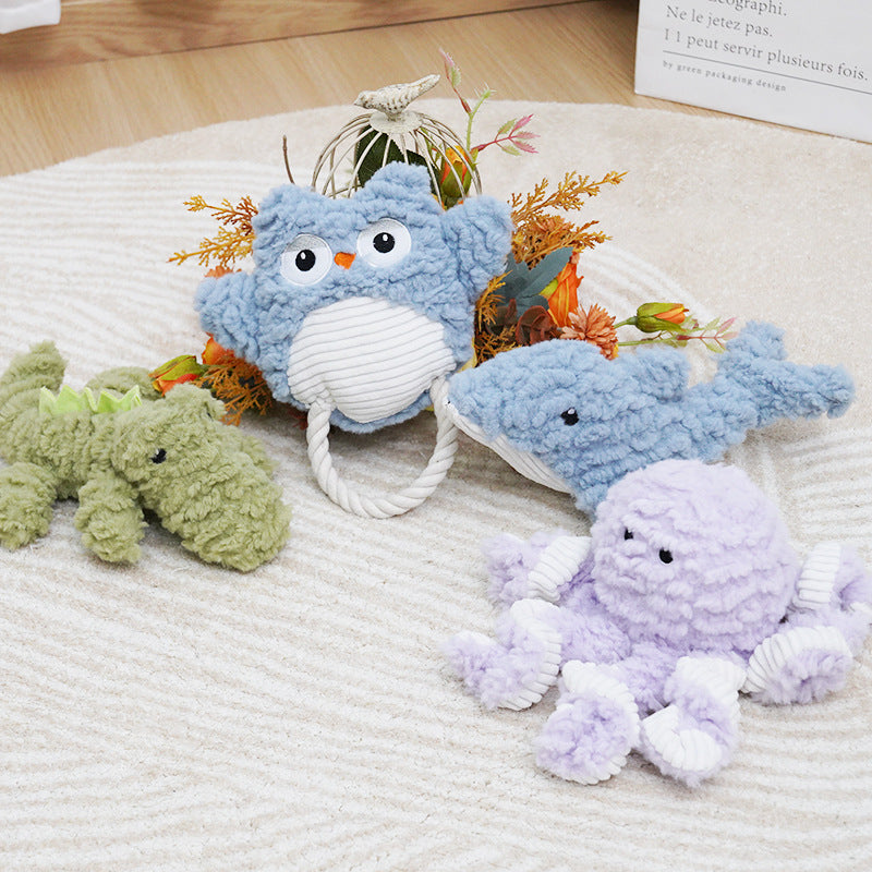 Simulated Marine Animal Chewable Pet Toys - Front View - FurryCircle   