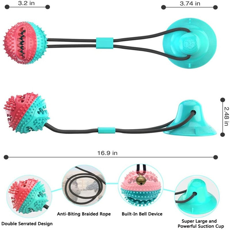 Interactive Rubber Chew Toy for Dogs Braided Rope with Hidden Food