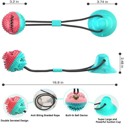 Interactive Rubber Chew Toy for Dogs Braided Rope with Hidden Food