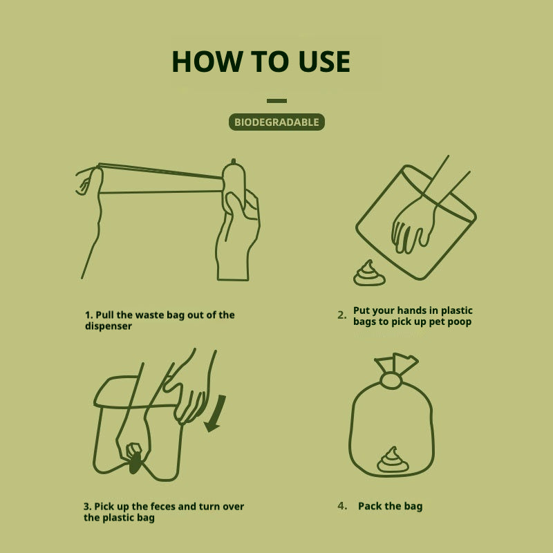 Biodegradable Dog Poop Bags Environmentally Friendly Poop Bags - How to use - FurryCircle