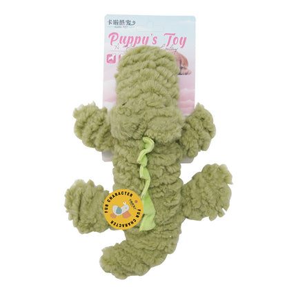 Simulated Marine Animal Chewable Pet Toys - Crocodile - Front View - FurryCircle   