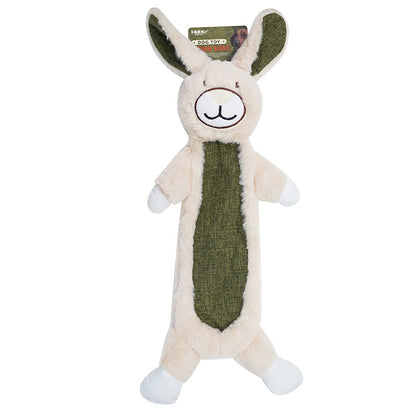 Burlap Dog Toy with Rabbit Fur – Fun & Durable - Rabbit - Front View - FurryCircle