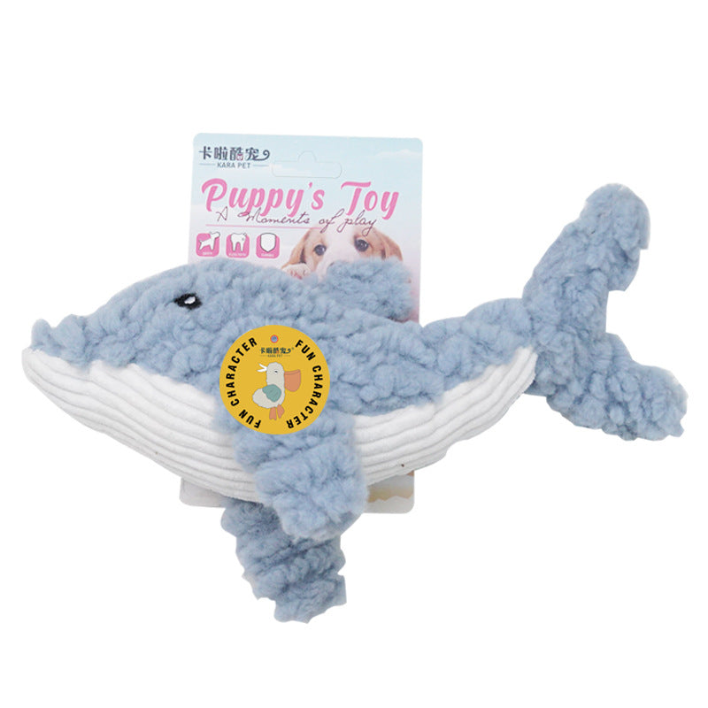 Simulated Marine Animal Chewable Pet Toys - Shark - Front View - FurryCircle   