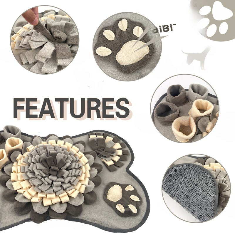 Fleece Pet Sniffing Mat with Built-In Squeaky Toy - Detail - FurryCircle