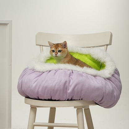 Cozy Fluff Bed for Small Dogs, Cat Bed Cave, Washable Cute Cat Bed