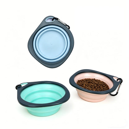 Pet Folding Silicone Bowl Collapsible Dog Outdoor Travel Portable