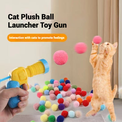 Cat Interactive Plush Ball Launcher Toy Gun
